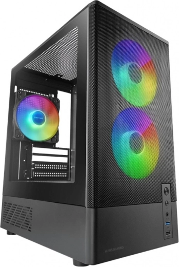Mars Gaming MC-ONYX černá skříň microATX se 3× ARGB ventilátory