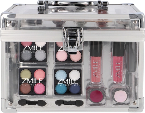 Zmile kosmetický kufřík Acrylic – průhledná make-up sada 42 ks