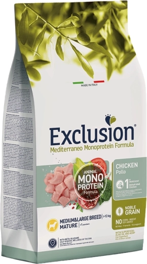 Exclusion Monoprotein Mature kuřecí pro střední a velká plemena, 3 kg