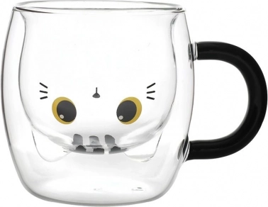 Termo sklenice s dvojitou stěnou kočička 250 ml