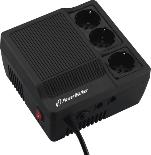 Stabilizátor napětí POWERWALKER 600 VA s AVR a LED, 3 zásuvky