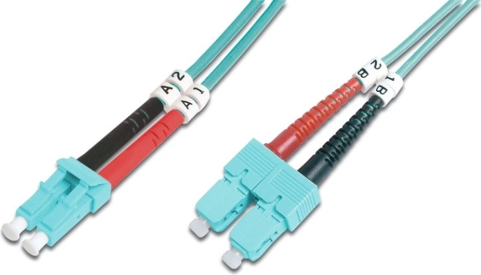 Patchcord optický LC–SC MM OM3 duplex LSOH 1 m