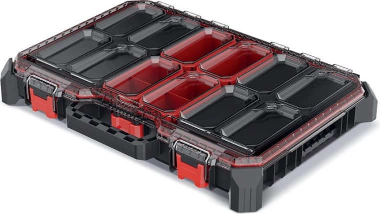 Organizér na nářadí s boxy, černý, 54,3 × 39 × 7,7 cm