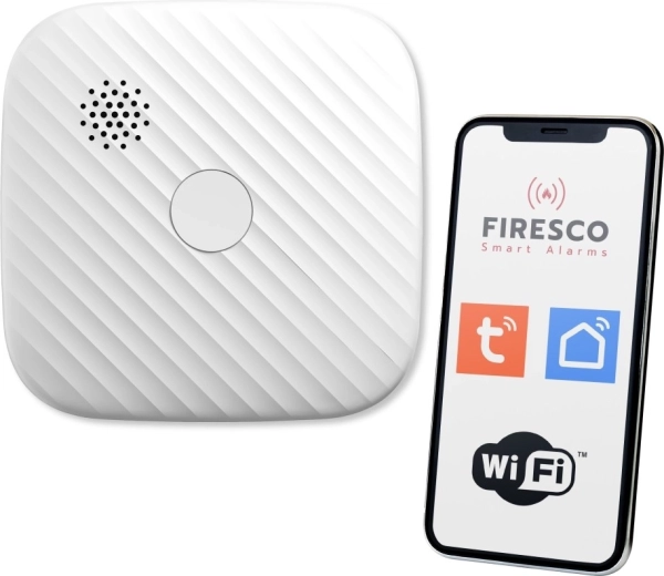 Firesco chytrý Wi‑Fi detektor kouře pro Tuya / Smart Life