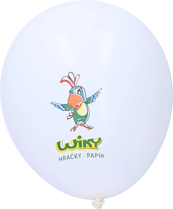 Bílý nafukovací balonek s potiskem WIKY 30 cm, 100 ks
