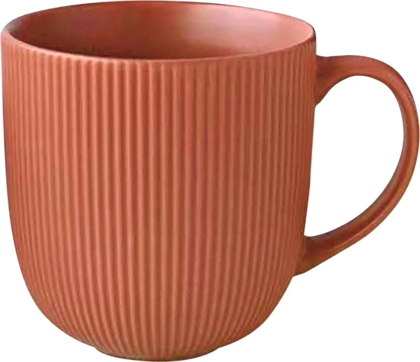 Keramický hrnek KITCHISIMO 510 ml žebrovaný cihlový