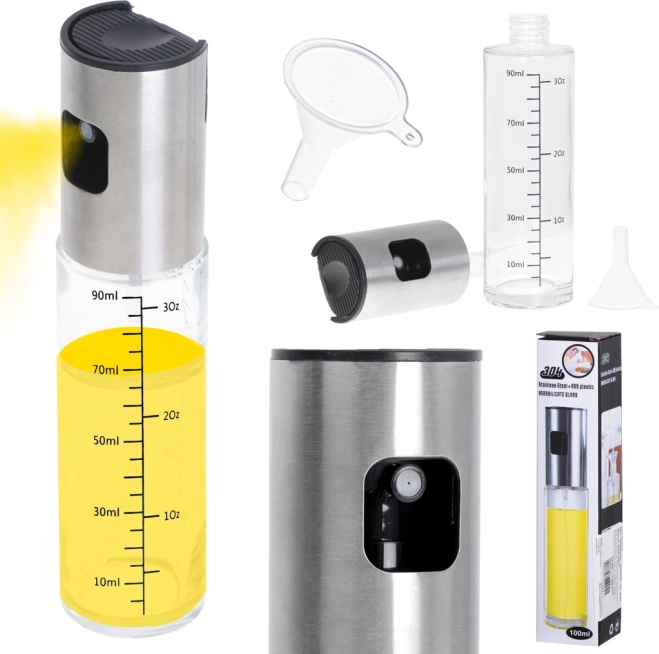 Skleněná olejová sprejová láhev s dávkovačem 100ml