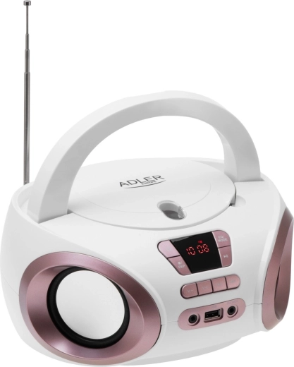 Přenosný boombox s cd a mp3 adler ad 1181 bílý měděný