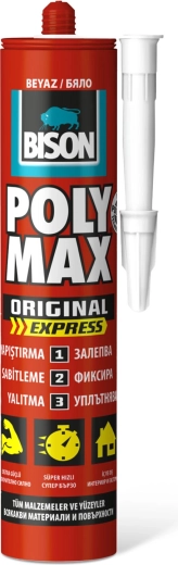 Bison Poly Max Express bílé univerzální lepidlo a tmel 425 g