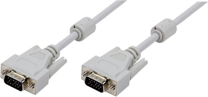 Kabel VGA 3m s dvojím feritovým jádrem Šedý