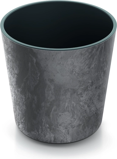 Květináč Urbi Round Effect s vložkou 25 cm – marengo