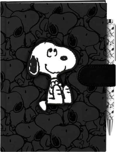 Zápisník Peanuts se sametovým obalem a propiskou
