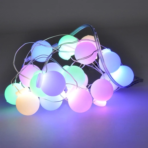 Solight led vánoční řetěz s barevnými kuličkami 20 led 2 m na baterie
