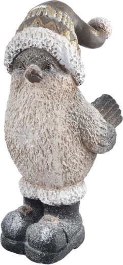 Keramický dekorativní ptáček s LED osvětlením hnědý 44 cm