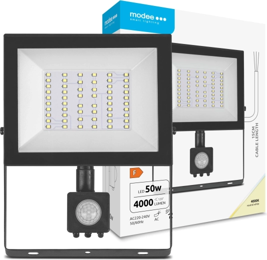 Modee LED reflektor E‑series se senzorem 50 W, 120°, 4000 lm, neutrální bílá