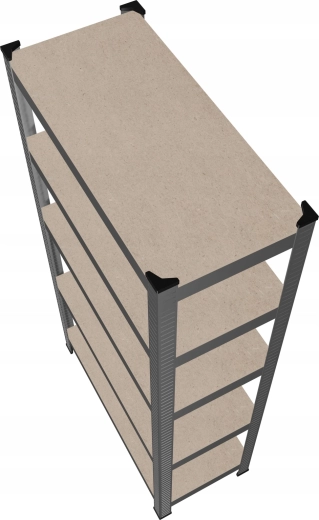 Pět prostorných MDF polic