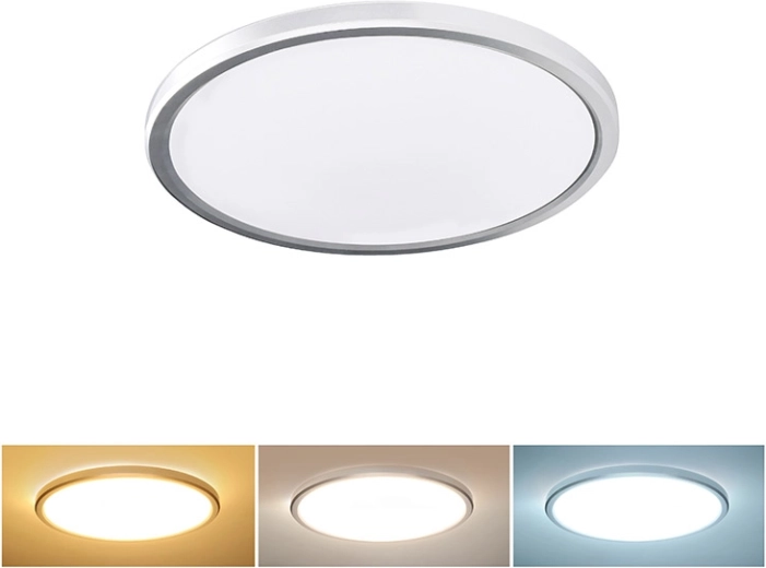 Solight LED stropní a nástěnné svítidlo Acate IP54 18 W 1620 lm 22 cm stříbrné