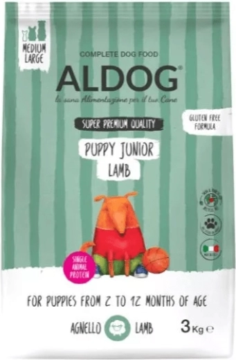 Aldog Puppy-Junior jehněčí pro štěňata středních a velkých plemen 3 kg