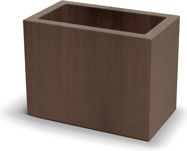 Obdélníkový samozavlažovací květináč 58 cm, rezavě hnědý