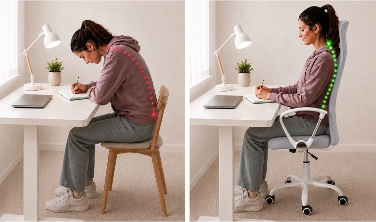 Ergonomická opora zad pro správné držení těla