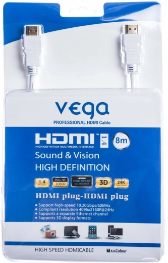 Vega HDMI kabel 8 m bílý