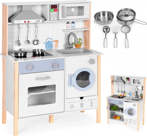 Dřevěná dětská kuchyňka se světly a zvuky ECOTOYS