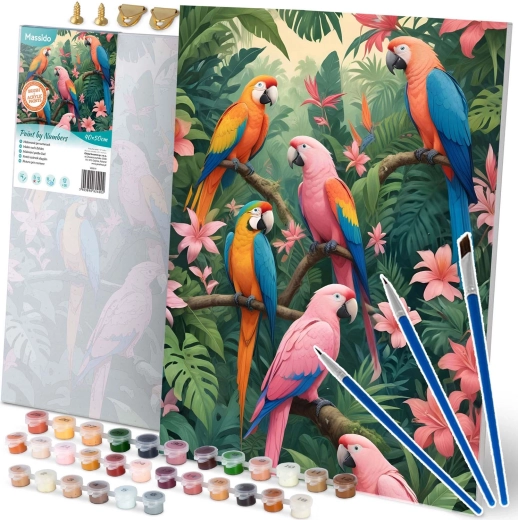 Malování podle čísel 40 × 50 cm Massido papoušci