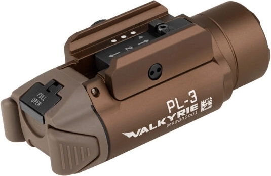 Taktické zbraňové světlo Olight PL-3R Valkyrie Desert Tan, dobíjecí 900 mAh