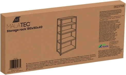 Regál do skladu Malatec 180 × 90 × 40 cm, 5 polic