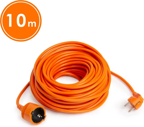 Oranžový prodlužovací kabel 10 m se zásuvkou Schuko