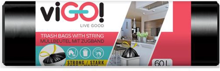 Zatahovací pytle na odpad 60 l VIGO, 15 ks