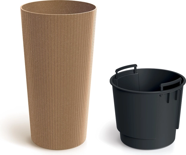 Květináč Lamia Slim Eco Wood 30 cm naturo
