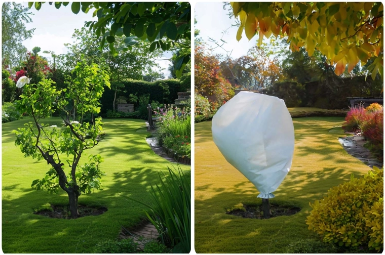 Jednoduché zakrytí stromků a záhonů