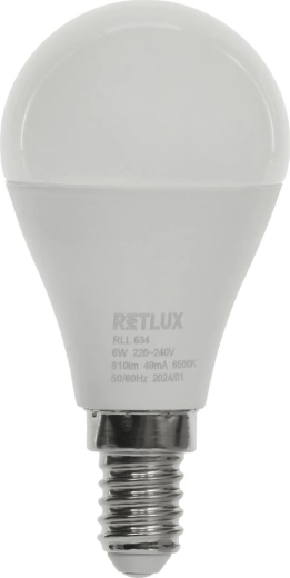 RET LUX LED žárovka mini globe E14 6 W denní bílá
