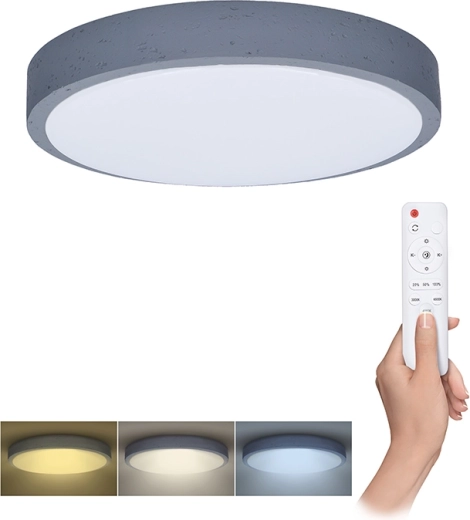 Solight LED stropní/nástěnné svítidlo Grey s dálkovým ovládáním 48 W 38 cm stmívatelné