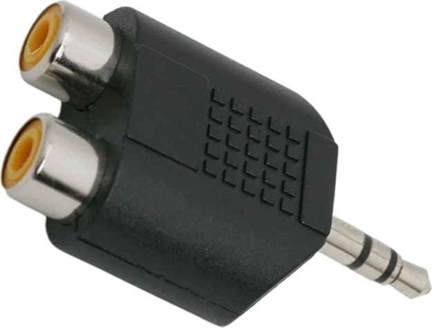 Stereo adaptér 2× RCA zásuvka na 3,5mm jack zástrčku