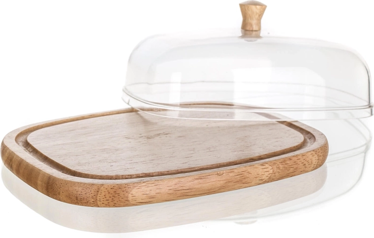 Přírodní dřevěný podnos s bezpečnou rýhou