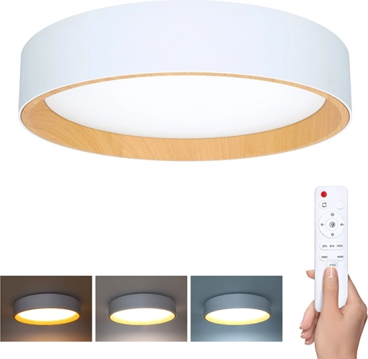 Solight LED stropní a nástěnné svítidlo Larios white s dálkovým ovladačem, 48 W, 39 cm