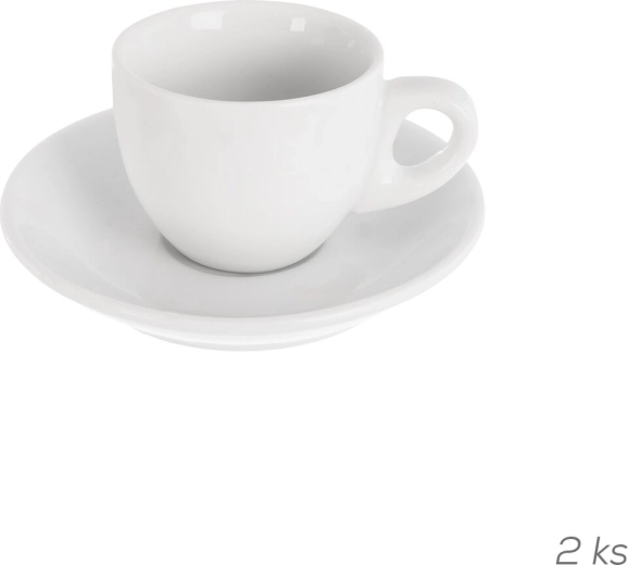 Porcelánový šálek na espresso s podšálkem Mona, 2 ks, 100 ml