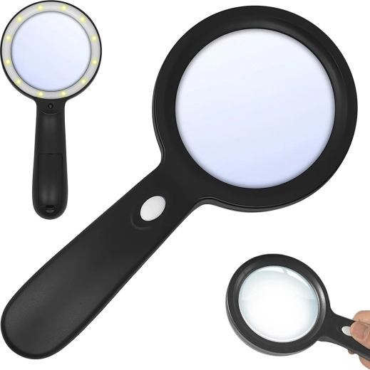 Ruční lupa 10× s LED osvětlením