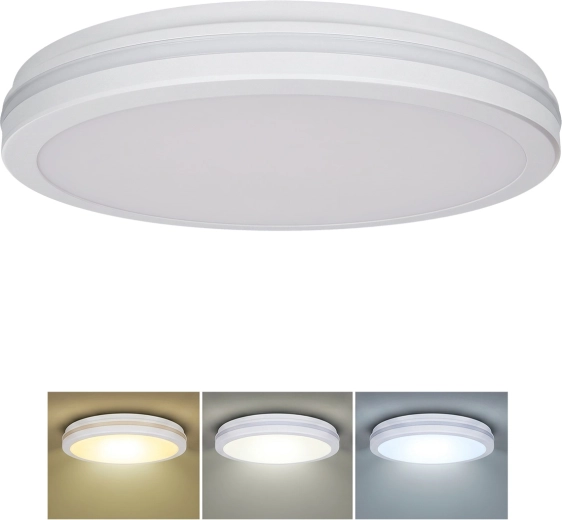 Solight LED stropní svítidlo Gari 44 W 3960 lm 3CCT IP65 40 cm bílé