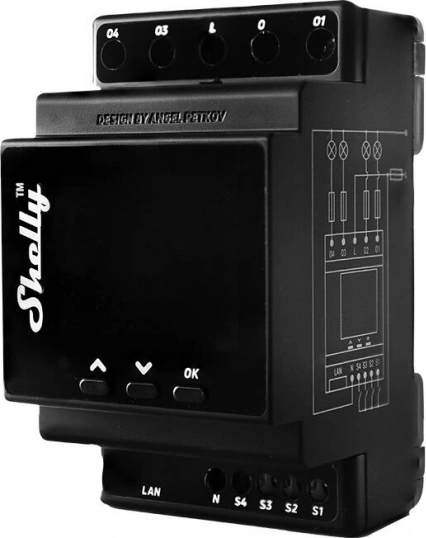 Relé Shelly Pro 4PM s měřením výkonu a Wi-Fi připojením