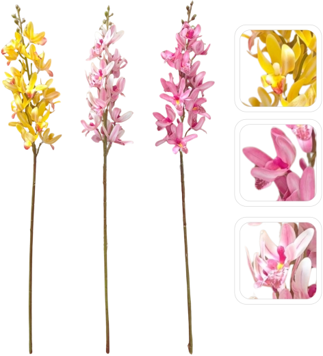 Umělá větvička orchideje Cymbidium – mix barev