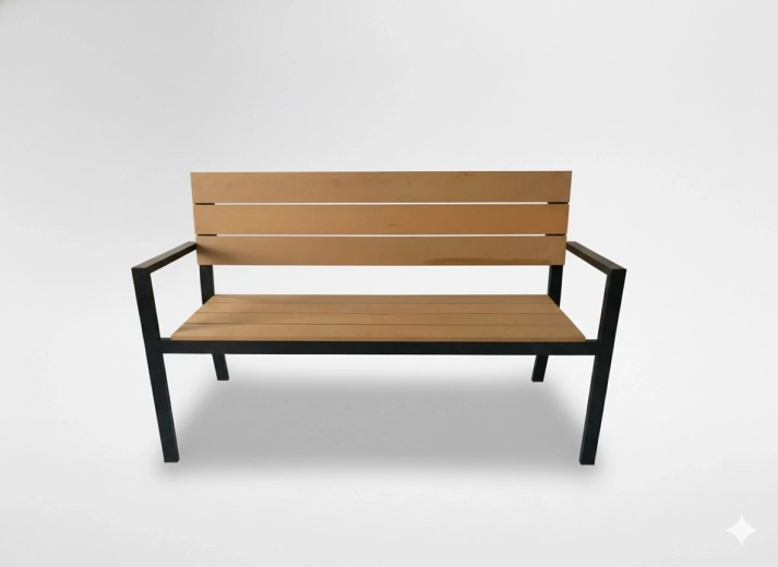 Zahradní lavice s opěradlem garden line 118 × 54 × 77 cm, hnědá - 1 kus