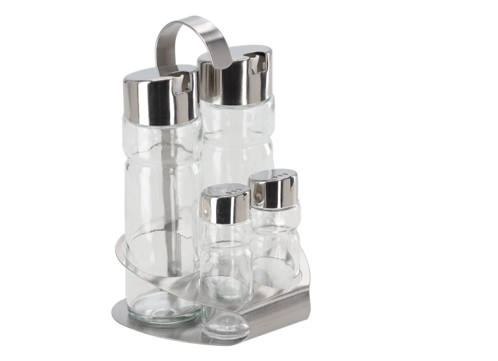 Sada kořenek 4dílná z nerezové oceli a skla