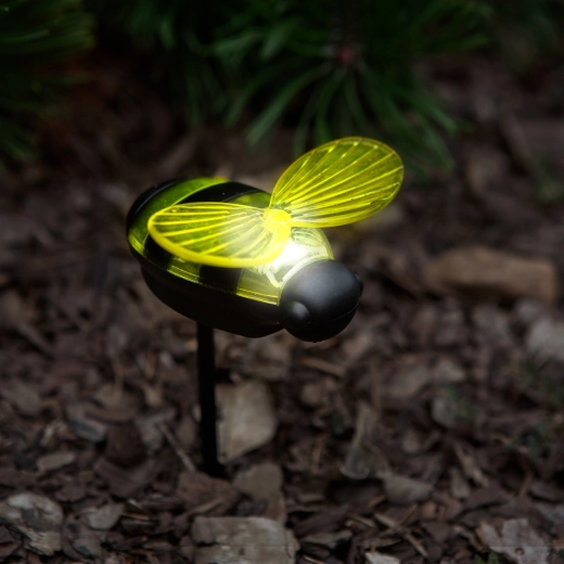 Solární zápichová lampa včelka s bílou LED