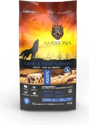 Ambrosia granule pro psy jehněčí a losos 2 kg