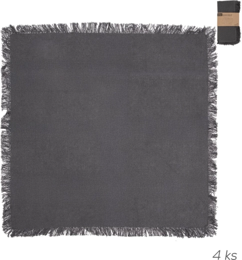 Bavlněné ubrousky šedé 45 × 45 cm (4 ks)
