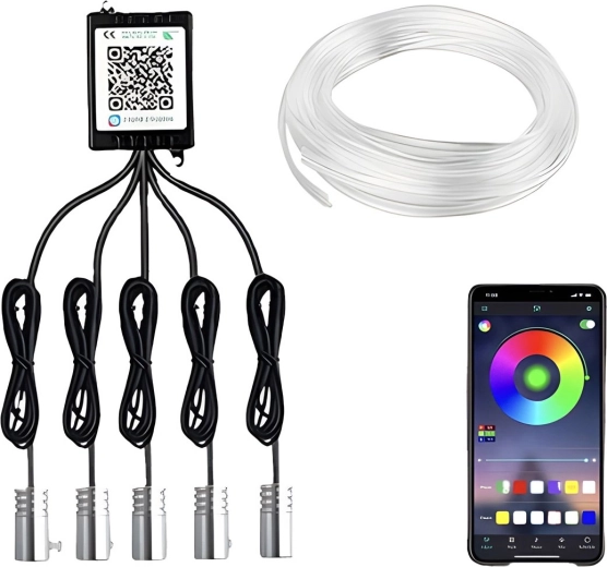 RENEW FORCE ambientní LED RGB osvětlení interiéru auta 7 m s Bluetooth ovládáním - 1 kus