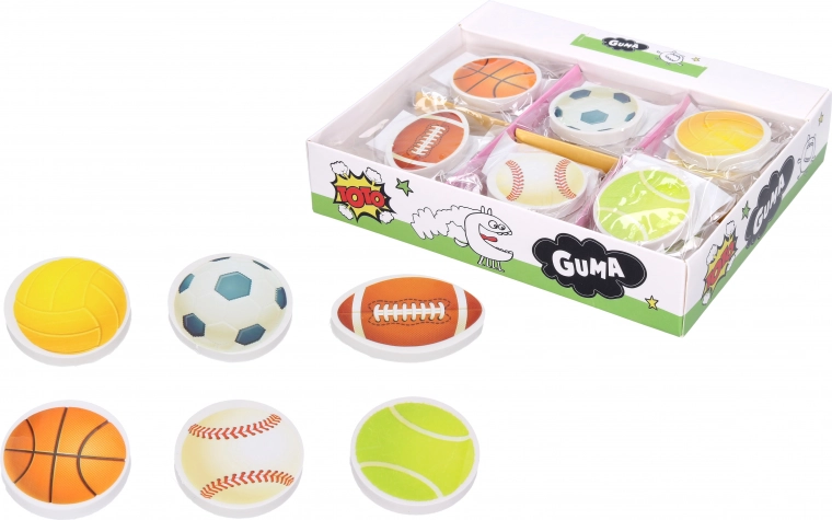 Mazací guma se sportovním motivem